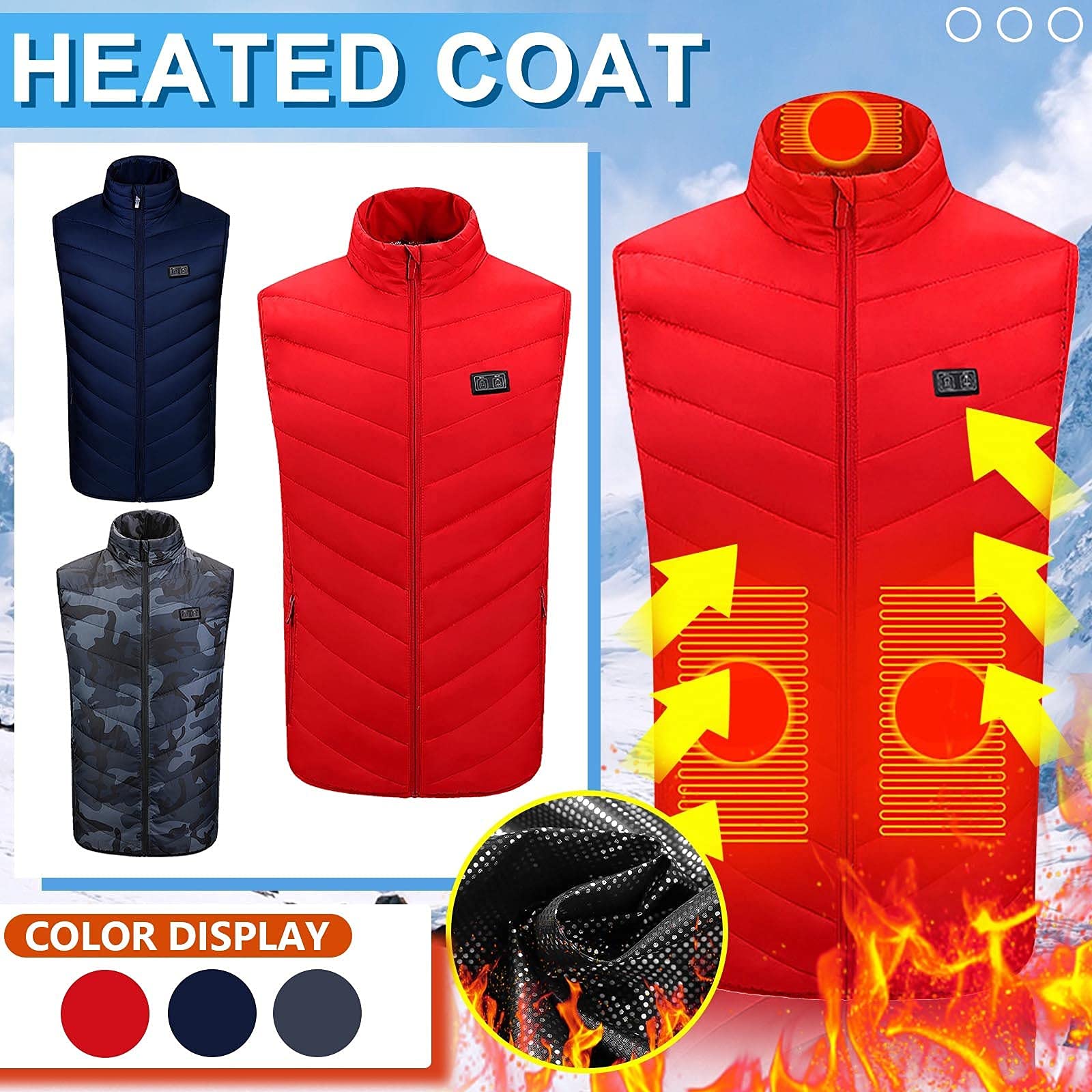 Giacca riscaldata Gilet riscaldato per Uomo e Donna Gilet riscaldati Gilet riscaldato con Ricarica USB 2/9/11 Zone Giacca riscaldata per tenerti al Caldo in Inverno
