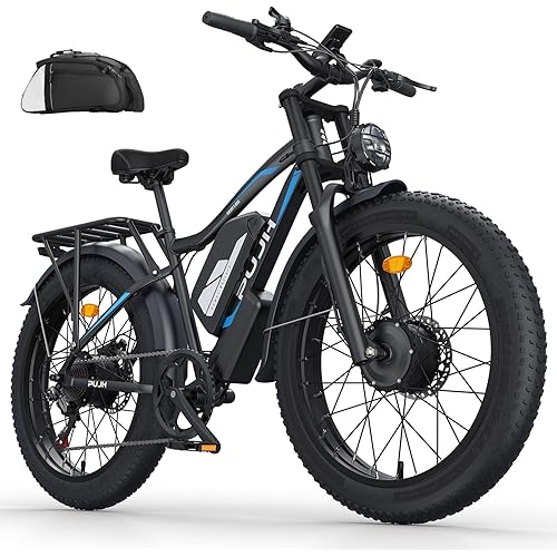 Snow Electric Bike, 52V 25Ah Dual Motors, 26" Fat Tires Reach 40-110 Mile Range, Hydraulic Brakes, Perfect for Off-Road, Dirt, Mountain Riding Class3 Ebike for Men Seeking Adventure