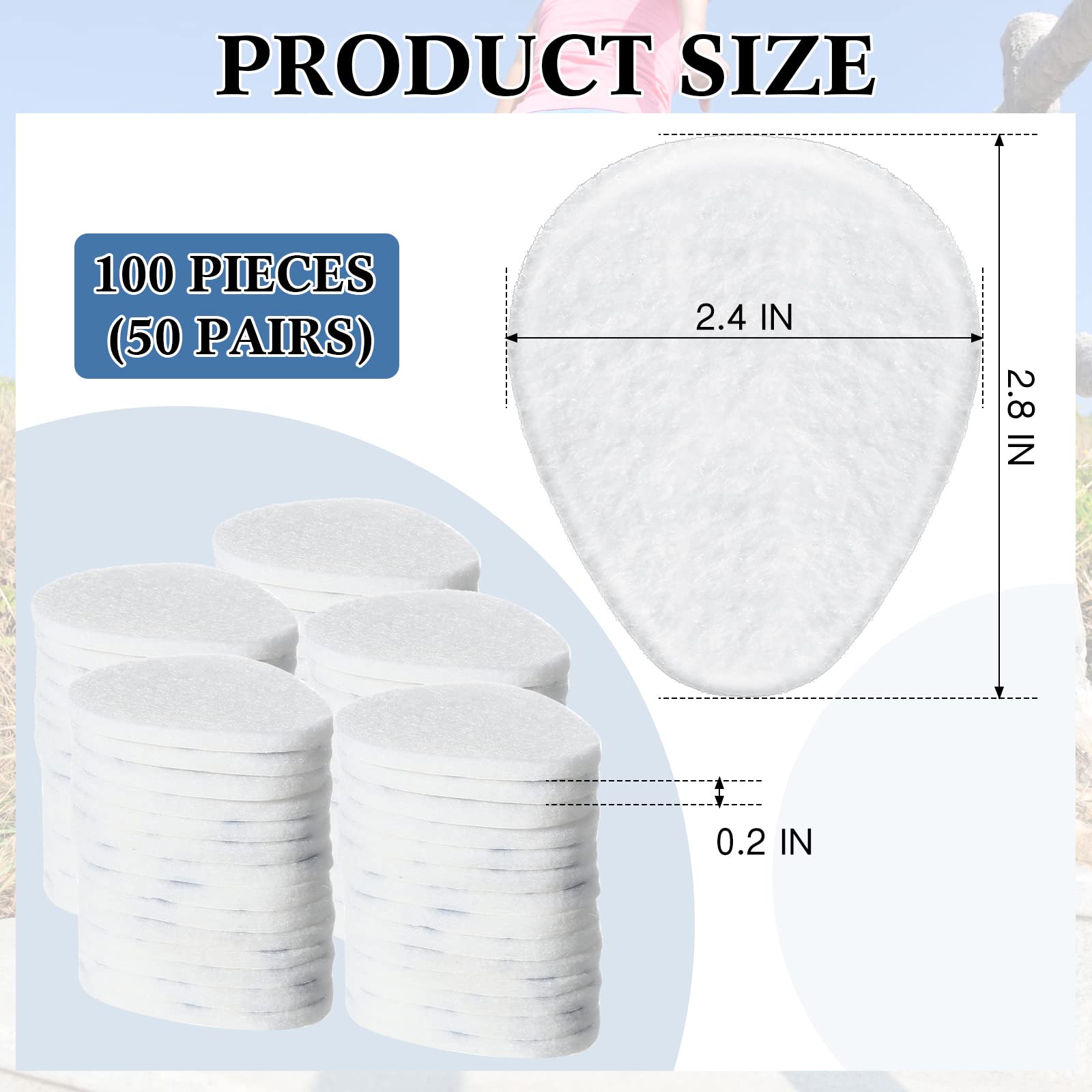 Paquete de 100 almohadillas metatarsianas para pies, almohadillas metatarsianas, almohadillas para antepié para mujeres, almohadillas para el dolor de pie para apoyo metatarsiano para suela y soporte