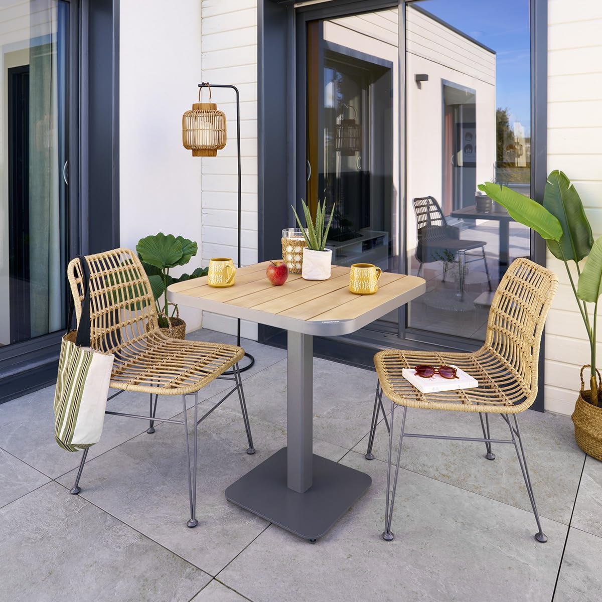 Tyla Bistro Garden Table Acacia & Graphite