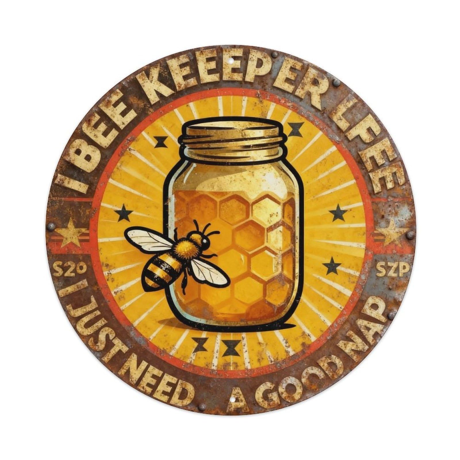 Vintage Beekeeper Honey Life Metal Tin Sign Plaque