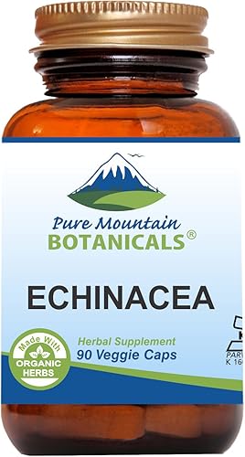 Miniatura 1 de Pure Mountain Botanicals Suplemento de cápsulas de equinácea - Cápsulas veganas kosher con 420 mg de raíz de equinácea orgánica