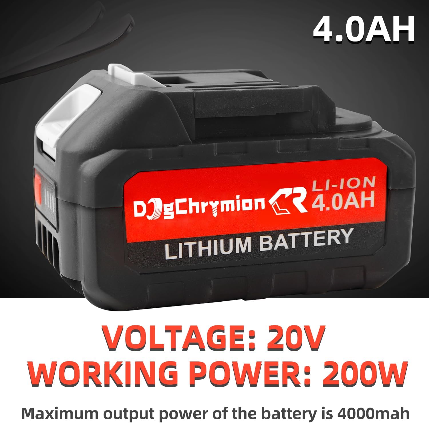 DOGCHRYMIONCordless Impact Wrench 1/2'm Torque 320 NM, Brushless Motor, Max 3200RPM,inculde 4 Sockets,1 * 4.0 Ah Battery and Charger in Combo Kit