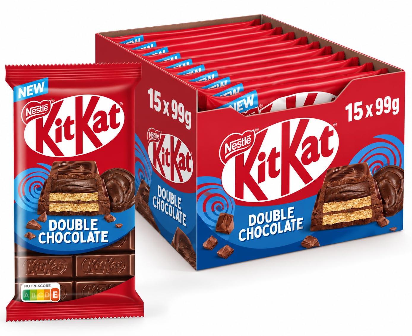 Tabletas Nestlé KitKat Doble Chocolate, 15 x 99 g (1485 g)