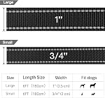 FunTags 6FT Black Reflective Dog Leash for Large & Medium Dogs Walking, Soft Padded Handle Comfortable Grip, Heavy Duty Nylon, Reflective for Night Walking, 1in Wide