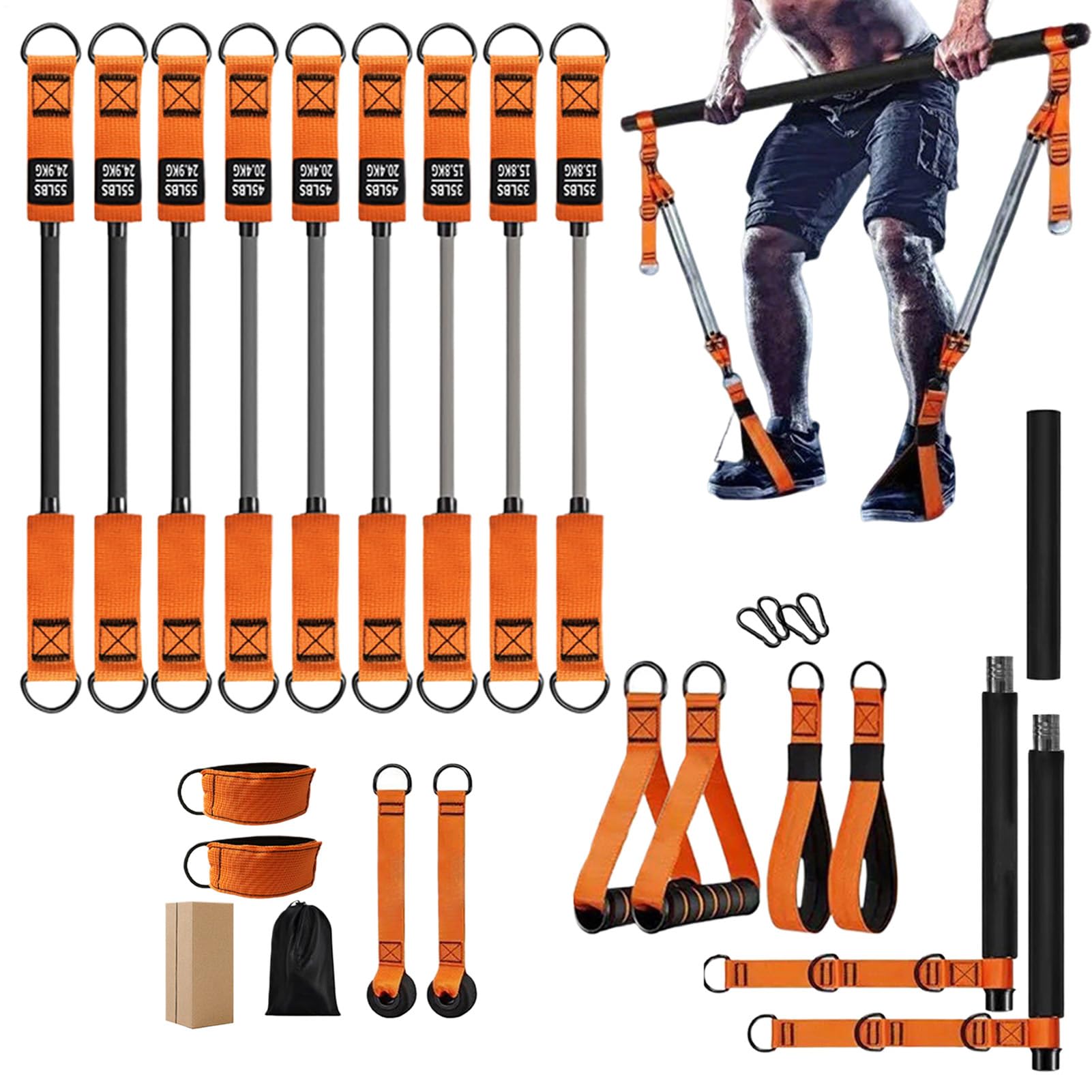 Barra de Pilates Para El Hogar - Equipo Para Entrenamiento De Cuerpo Completo - Dispositivo Compacto De Pilates Para Hombros Cintura Piernas Residentes Profesionales Aficionados Del Fitness