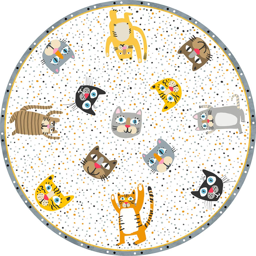 Alfombra vinilo infantil VILBER Cats circular de 97 cm para suelo de juegos