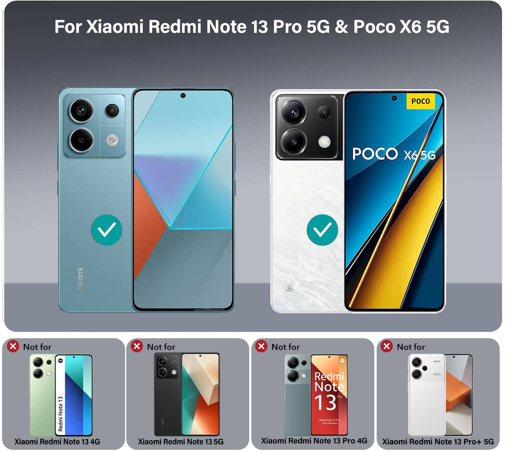 Cover con Cordino per Xiaomi Redmi Note 13 Pro 5G/Poco X6 5G, Custodia a Tracolla Trasparente Morbido Silicone Necklace Regolabile Staccabile Shock Absorption Antiscivolo Protettiva Case in Nero