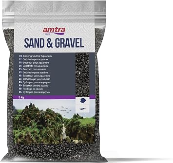 Amtra Fine Black Ceramic Quartz 0.2-2mm, Natural Background for Freshwater Aquariums