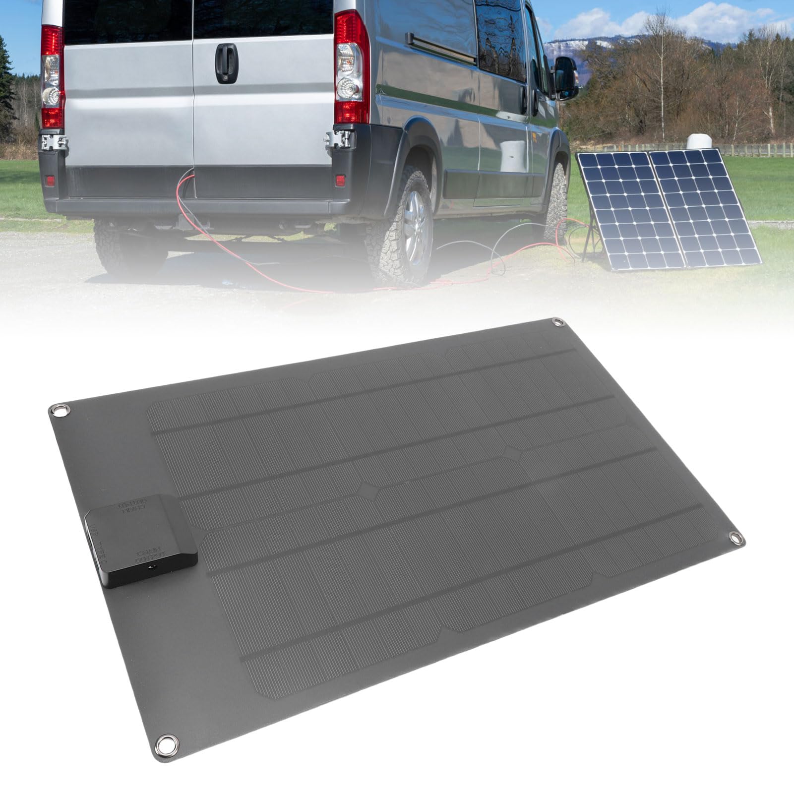 Aramox Caricabatteria Solare per Auto da 30 W, Silicio Monocristallino con Ricarica Rapida Intelligente, Ideale per Auto, Moto, Barche e ATV