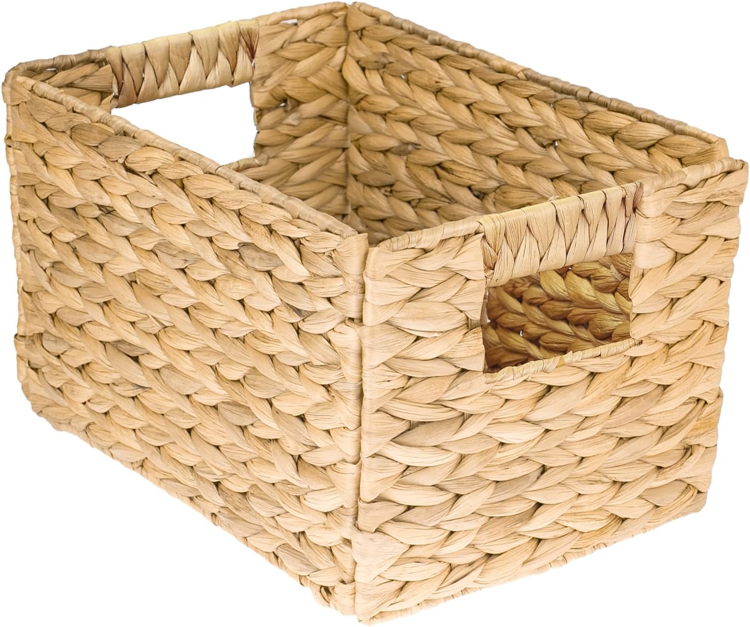 HMF Kosz do przechowywania składany kosz pleciony hiacynt wodny trawa morska rozmiar M 32 x 23 x 20 cm