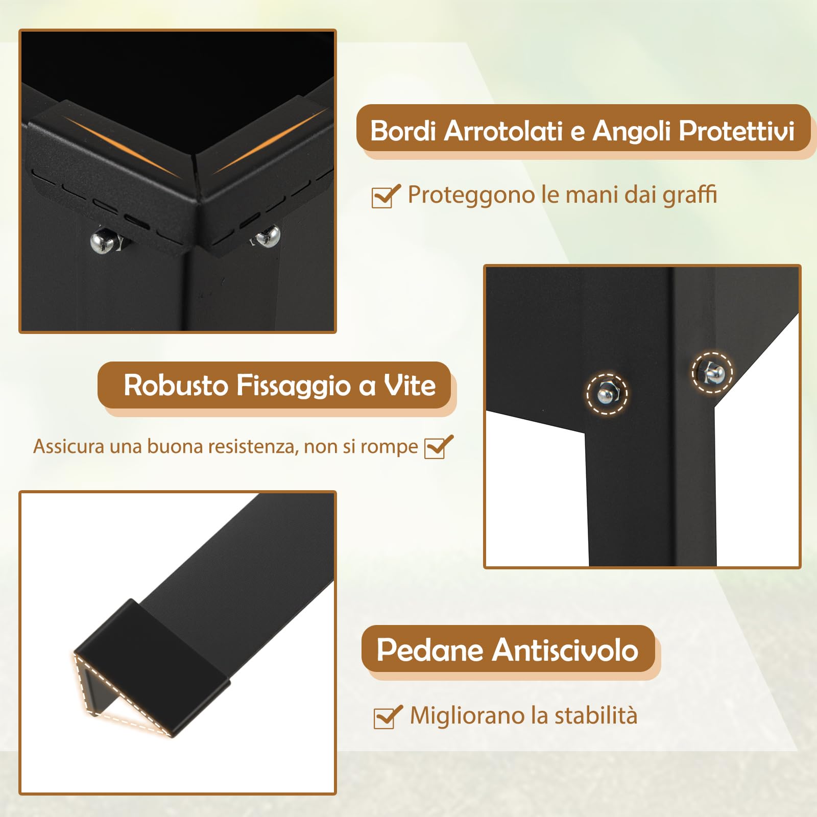 COSTWAY Letto da Giardino Rialzato, Fioriera Elevata con Gambe, Fori di Drenaggio, Aiuola Rialzata per Verdure, Frutta, Fiori e Erbe, Ideale per Balcone, Cortile e Patio, 100 x 40 x 80 cm