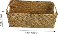Vista 2 de DECHOUS Cestas de almacenamiento de mimbre con tapas, cestas tejidas, cestas de mimbre con asas, pequeñas cestas de ratán para almacenamiento