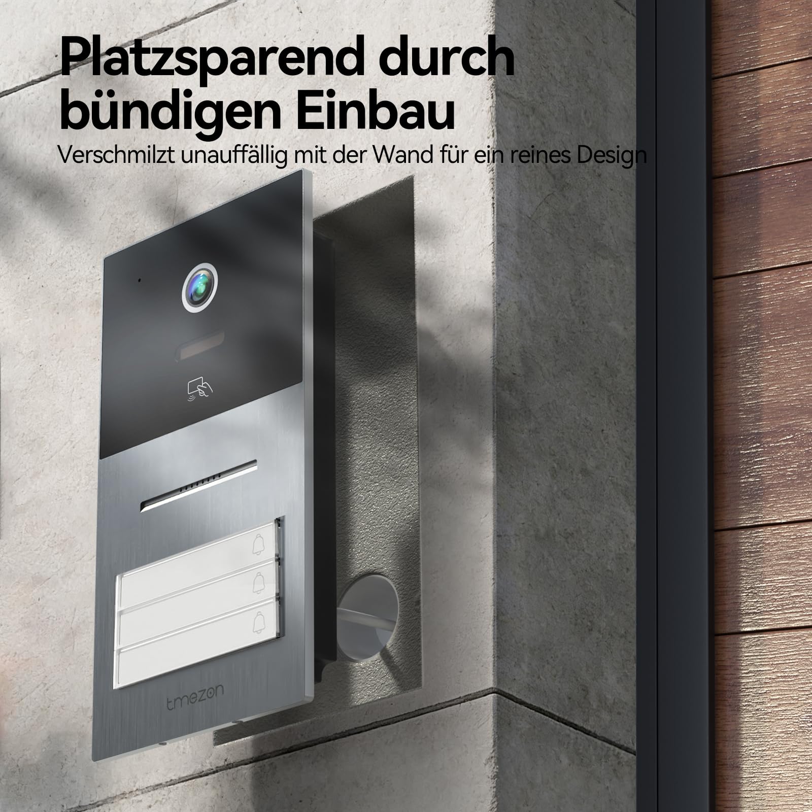 TMEZON WLAN Video Türsprechanlage 3-familienhaus, 7''IP Farb-Touchscreen mit 1080P Metalldoorbell, 2-Draht Installation,Zwei-Wege-Audio,Personenerkennung,3 Entsperrmethoden & App-Steuerung