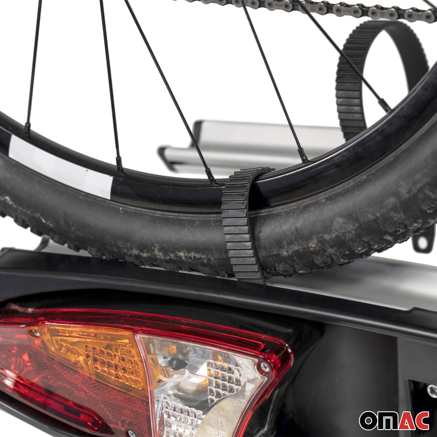MENABO Portabici Merak K Gancio Traino Portatutto Posteriore 2 Bici | Portatutto Posteriore Bici Pieghevole Rimovibile Leggero Accessori Cavalletto Bici Alluminio Nero Argento ABE