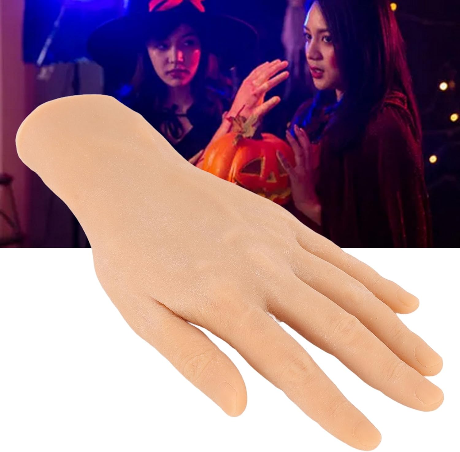 Realistic Silicone Fake Hand: Soft Flexible Mannequin Hand Model for Jewelry Display and Painting Practice (Left Hand)