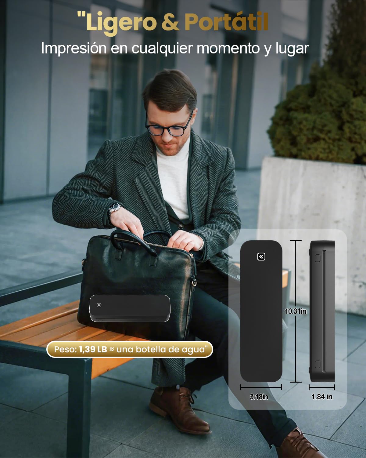 Impresora Portatil A4, Sin Tinta Impresora Termica Tattoo Bluetooth Compatible con Android, iOS y PC, Termocopiadora Tattoo Tatuaje Impresora Pequeña A4 pour Adecuado Viajes, Trabajo, Hogar
