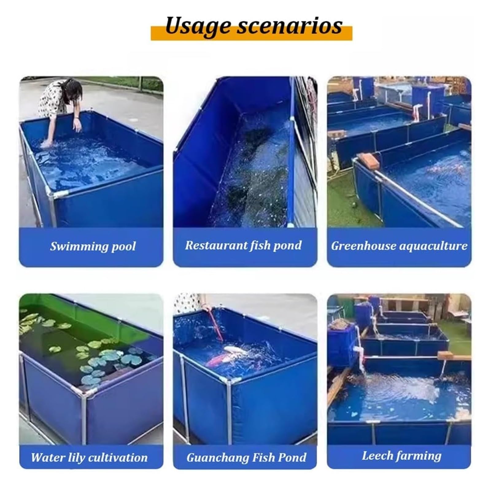 Aquarium extérieur en PVC avec vanne de vidange, étanche à l'eau (0,6 mm), Convient aux carpes koï et Autres Poissons, Peut être utilisé comme Bassin de rétention temporaire pour Les Poisson