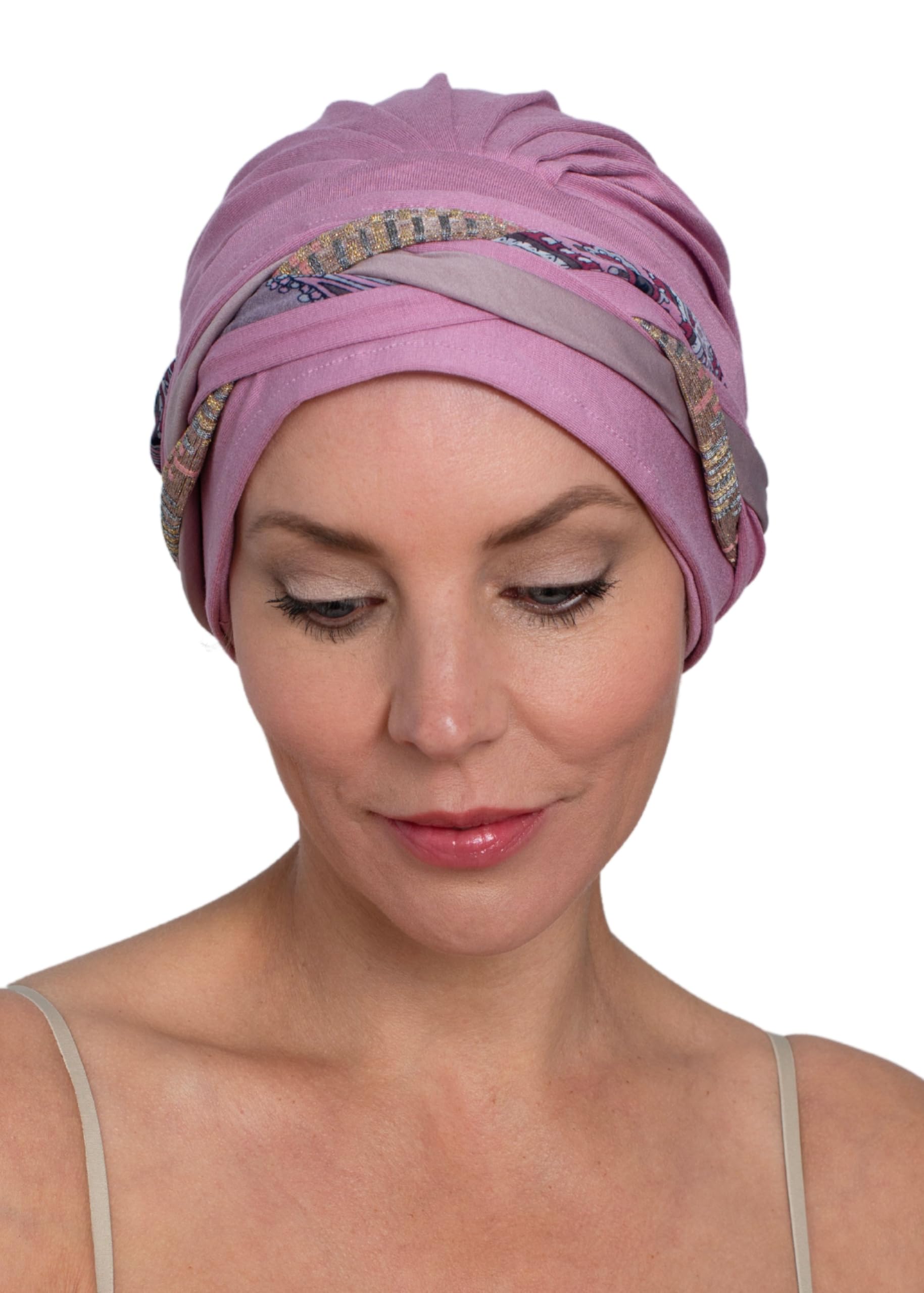 Deresina Turbante Chemioterapia in bambù, Turbante Boho Chic per Donne con Perdita di Capelli