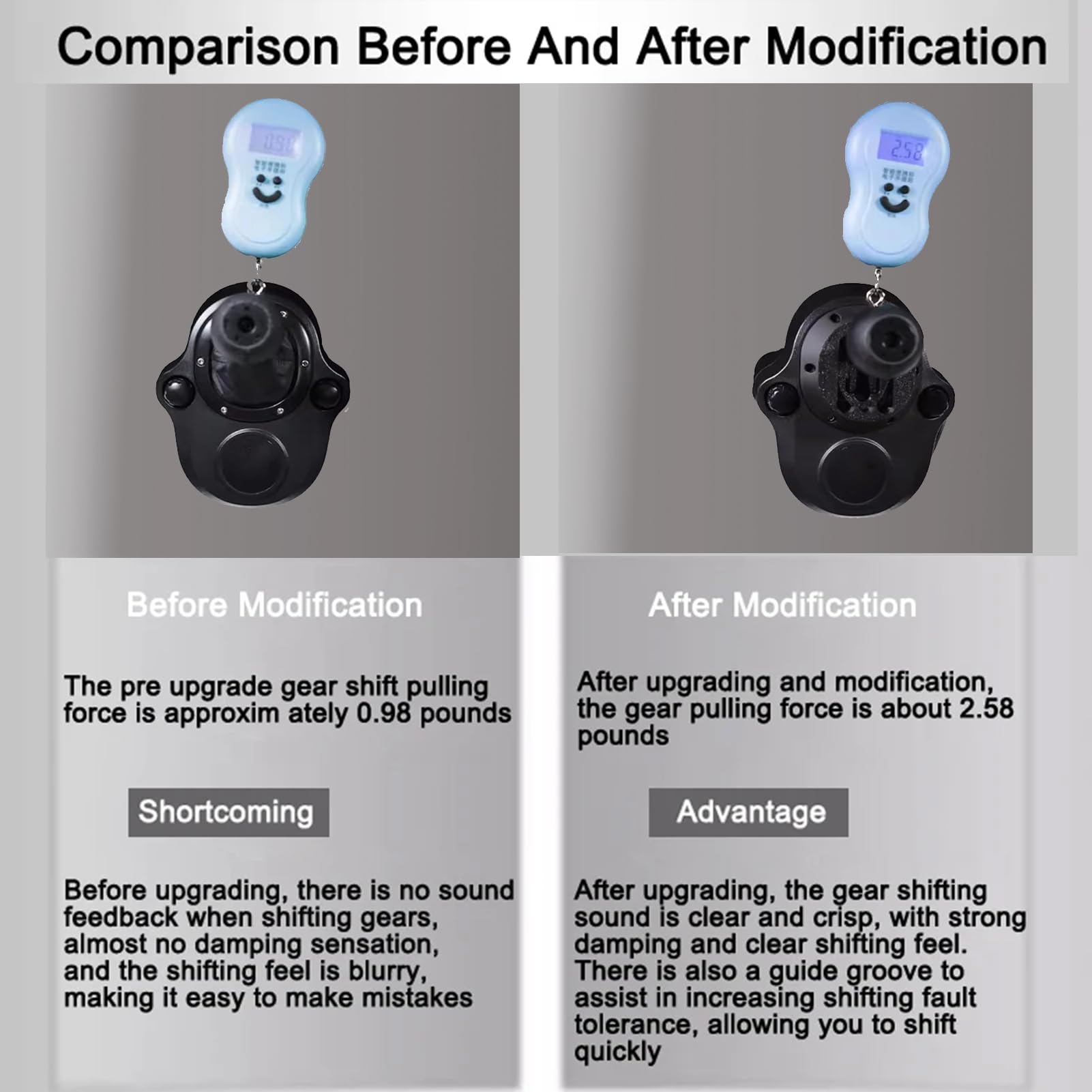 Benshuuk H Gear Shifter Dämpfung Upgrade Kit Mod für Logitech G29 G27 G920 G923; Dämpfungsadapter verbessern Gefühl Simuliertes Rennspiel (Black)