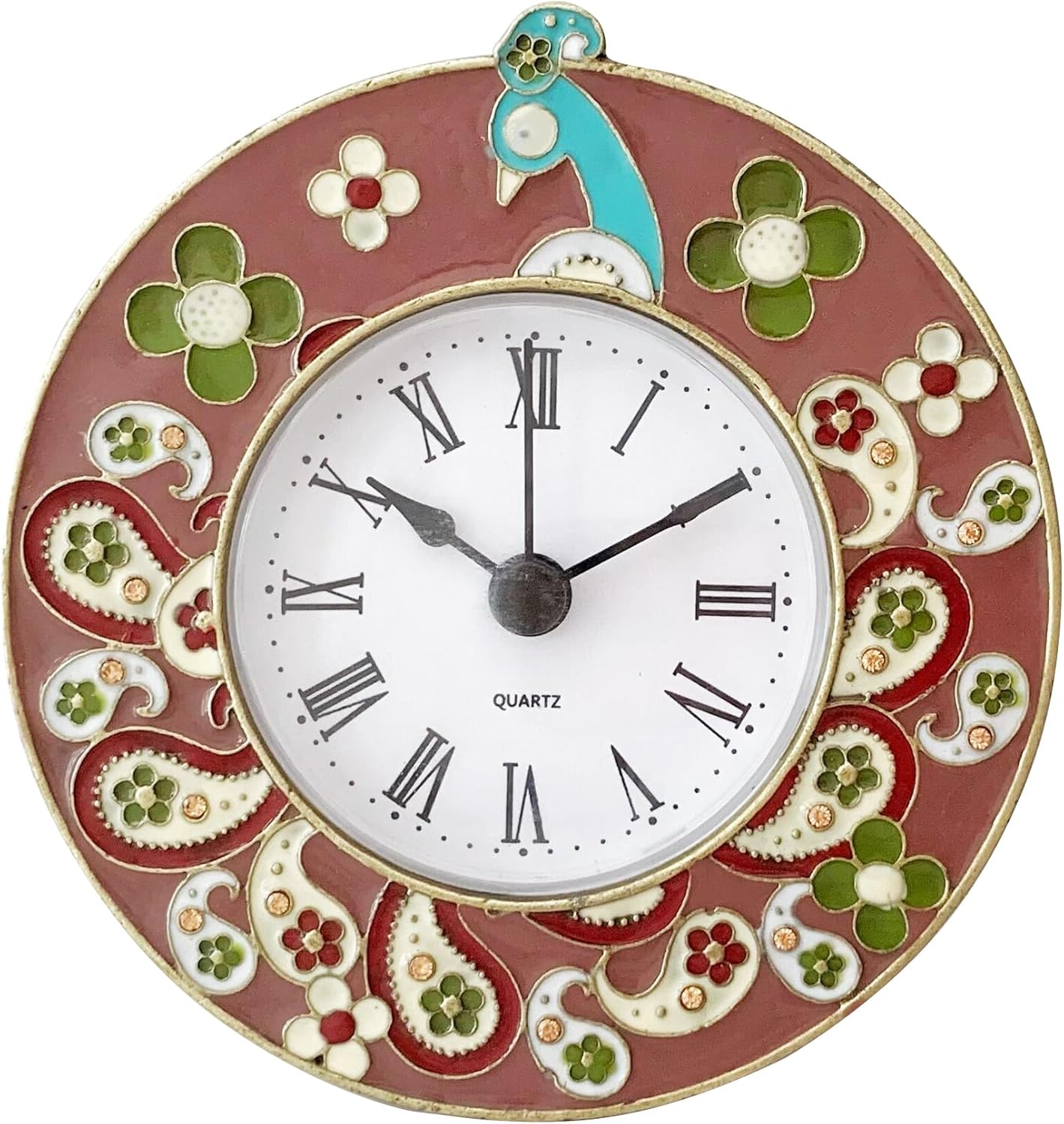Amazon.com: Pasiir Vintage Mini Analog Table Clock, Silent Small Table ...