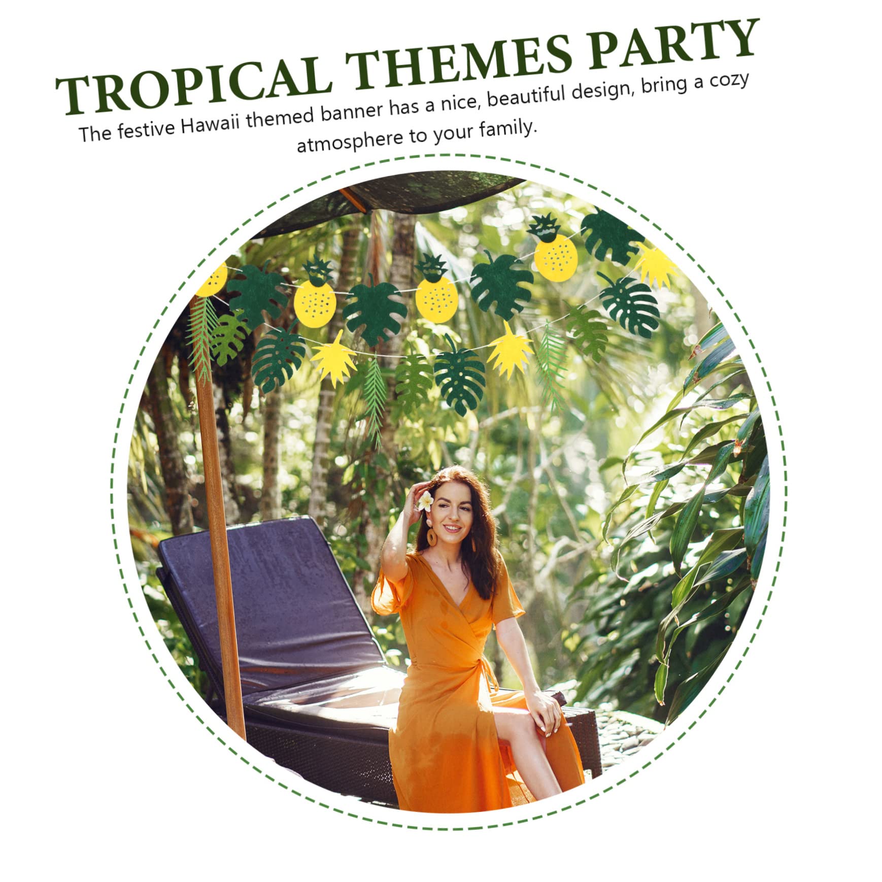HANABASS 5sätze Tropisches Palmblätter Banner Teiliges Für Hawaiianische Themenpartys Inklusive Großer Und Kleiner Sowie Ananas-Design Aus Geruchlosem Filz Für Sommerfeste Und
