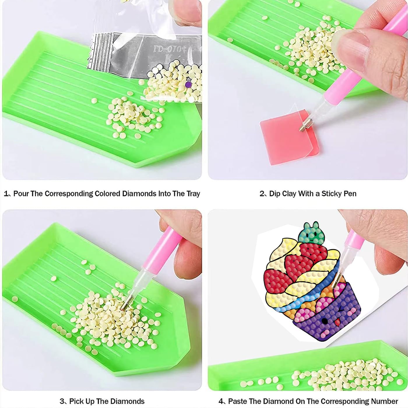 FLYSONG Diamond Art Kits for Kids,5d DIY Cartoon Hero 12 Pcs Diamond Art Stickers - Gem Art Craft Mosaic Painting Stickers by Number Kits (Hero)