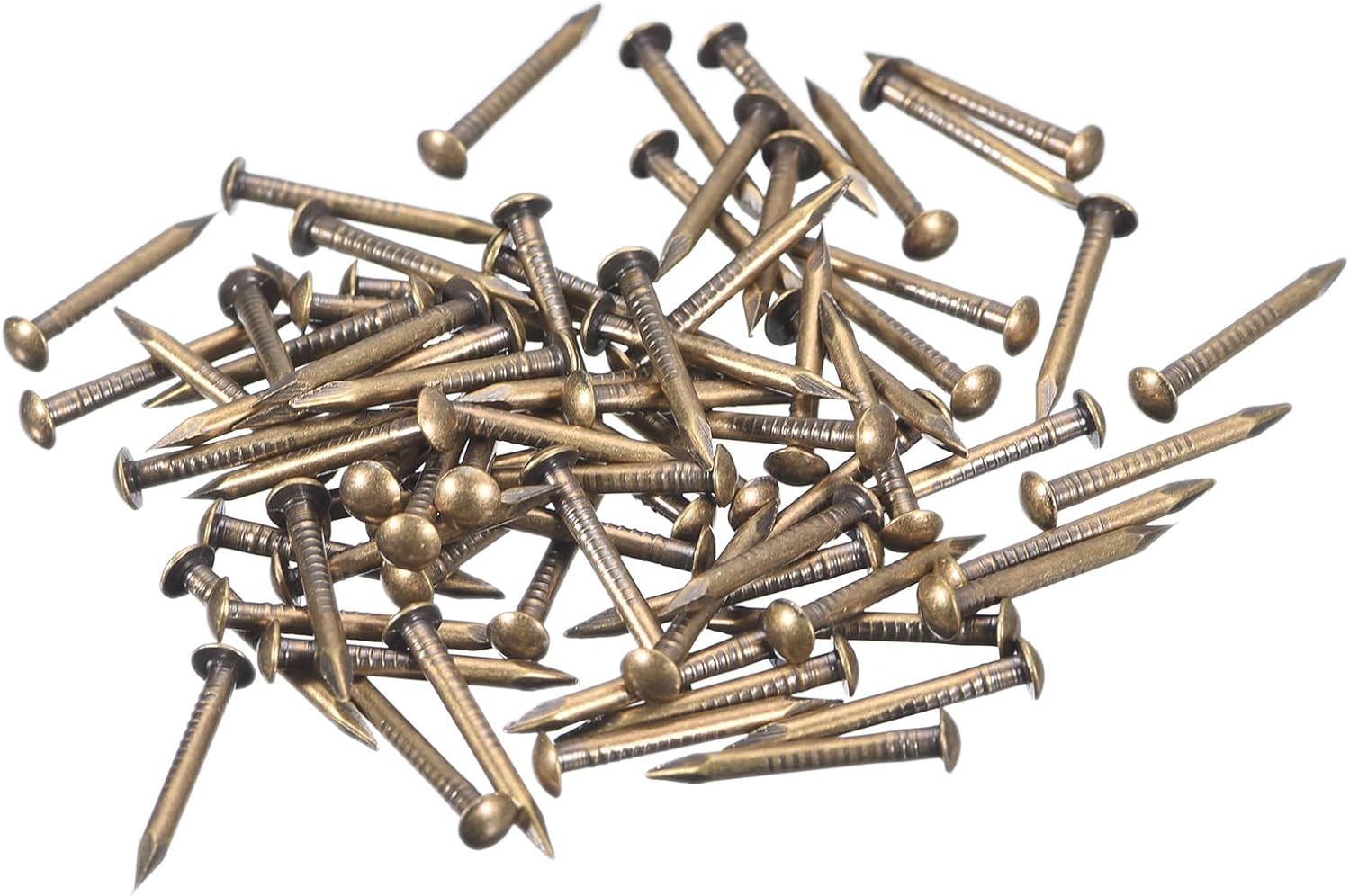 uxcell 160 Pcs Small Tiny Nails 1.2mmx15mm(DxL) Tiny Brass Nails Hardware Nails Small Nail for Wooden DIY Decorative Boxes Household Accessories, Bronze Tone