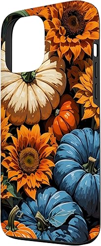 Miniatura 2 de Funda para iPhone 13 Pro Max Bonito arte de calabazas, girasoles y hojas de otoño
