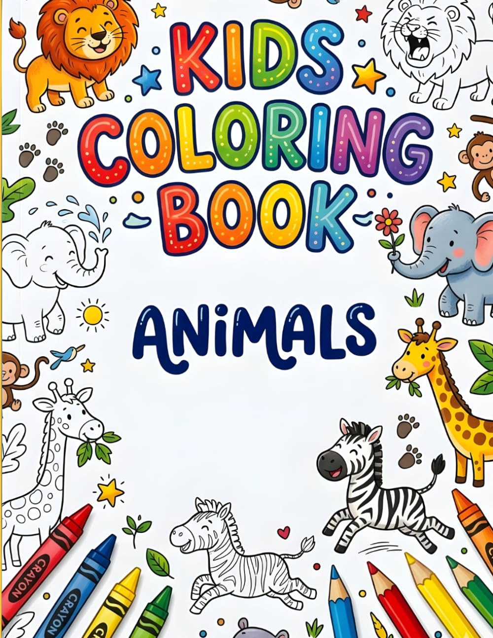 Fun Animal Coloring Book for Kids: Creative Activity Pages with Cute Animals for Ages 3-6