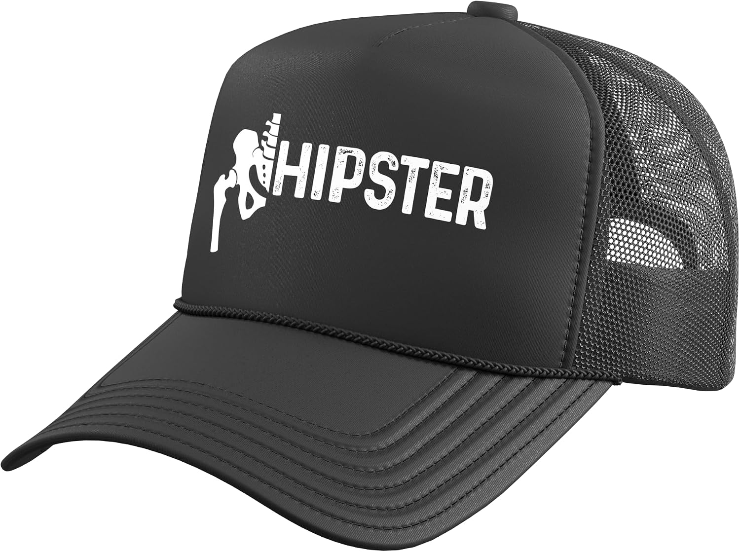 Hip Replacement Surgery Recovery Funny Hippie Hipster Trucker Hat with Adjustable Mesh Back