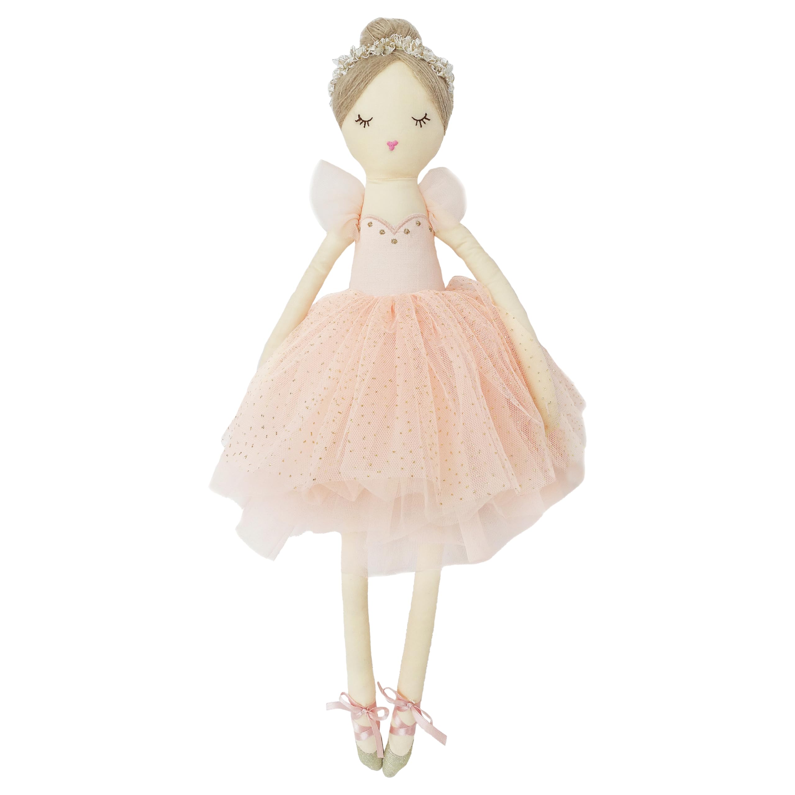 MON AMI Belle Ballerina Doll 20"/50 cm | Soft Plushie with Pink Tulle Dress & Ballet Lace Shoes | Elegant Stuffed Ballerina Toy for Gifting, Dcor & All Ages