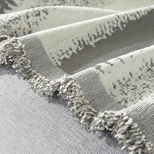 Miniatura 8 de Booque Valley Funda de sofá bohemia de felpilla a rayas de gran tamaño para sofá, suave, lavable, apta para mascotas, resistente a las pastillas,