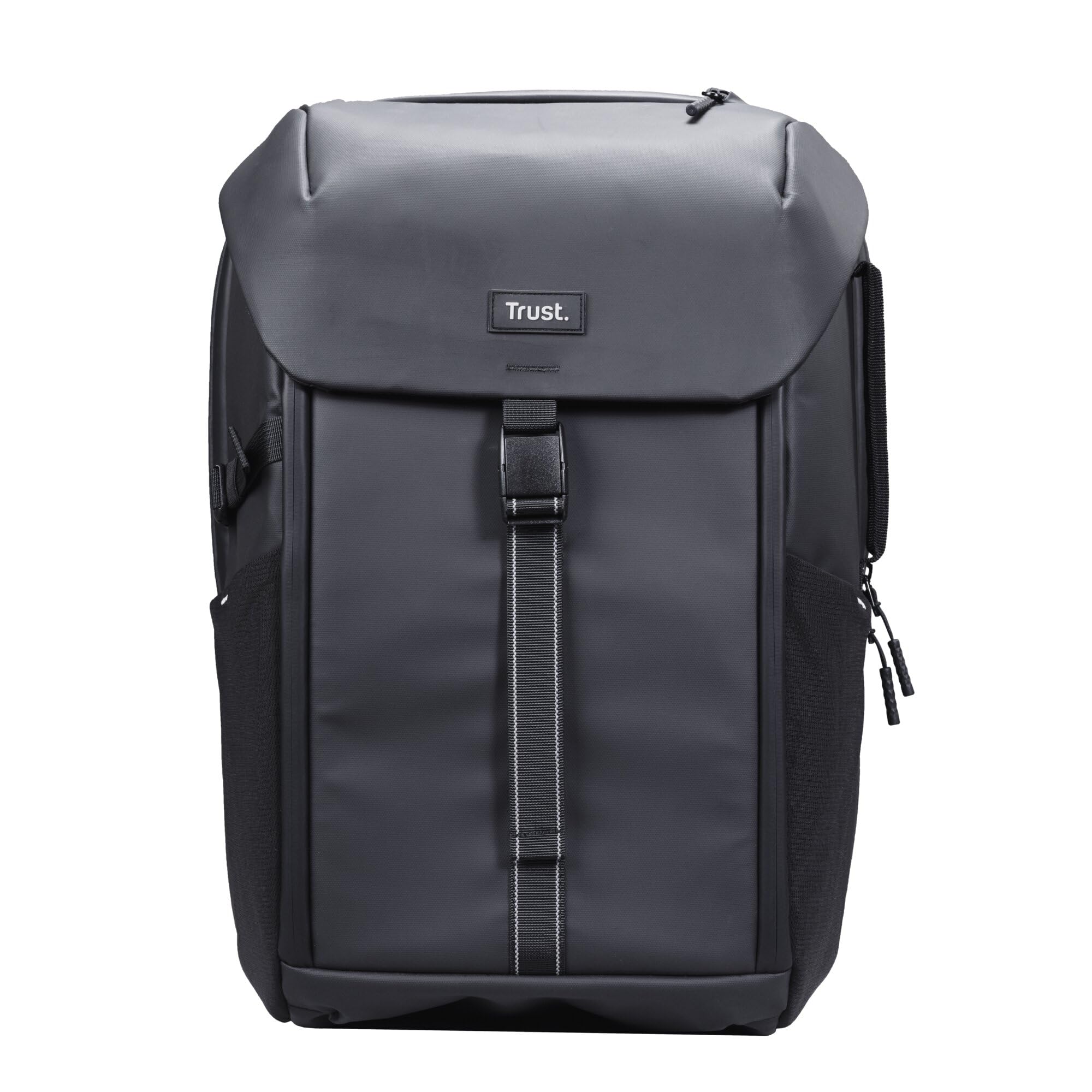 Trust Jersey Mochila Ordenador Portátil 17 Pulgadas 25 Litros, Negro | Resistente al Agua, Backpack de Plástico Reciclado para los Estudios Viajes Trabajo Hombre Mujer