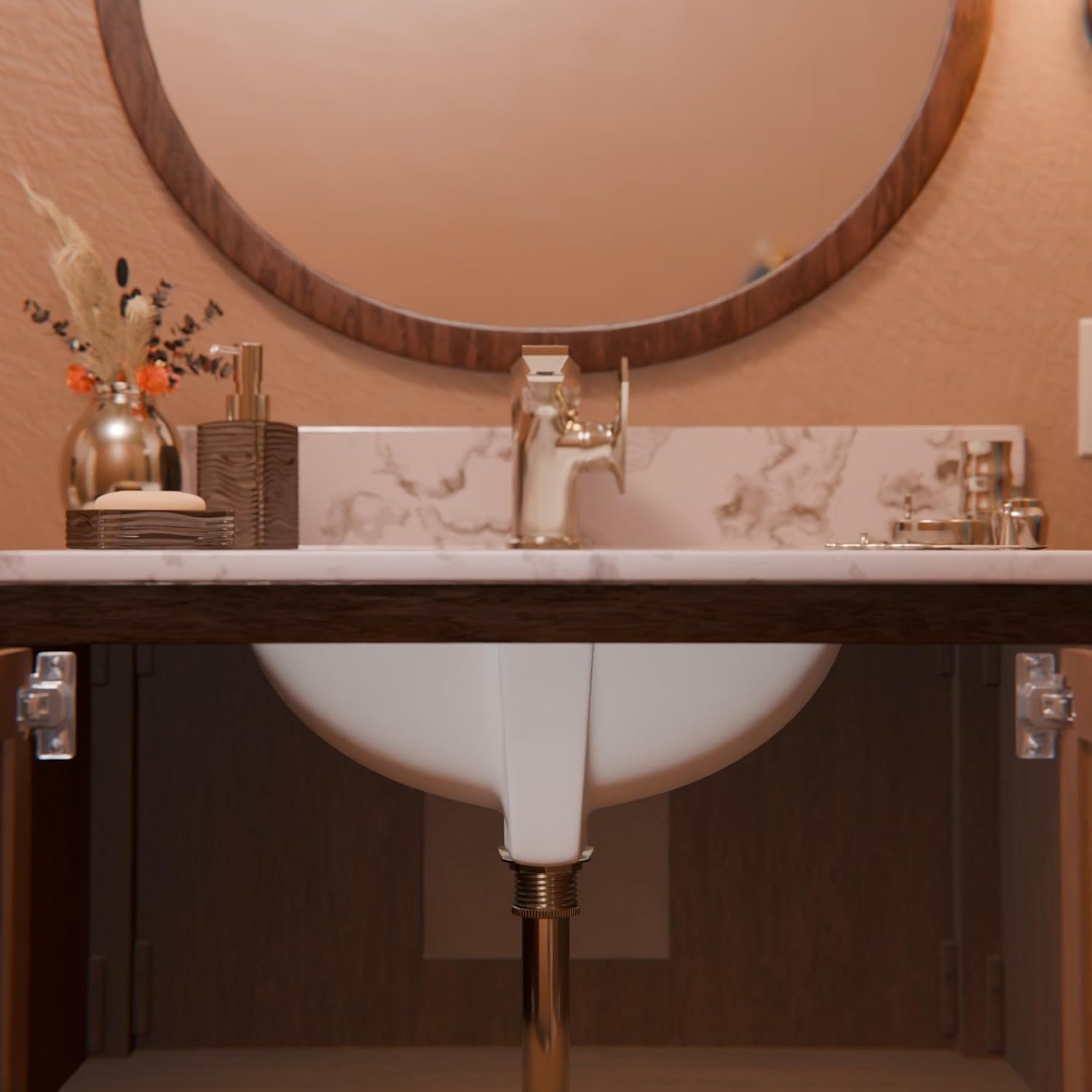 Novatto (NOVB0) Rectangular Undermount White Porcelain Sink with Chrome Drain Set (NP-U193902CH)