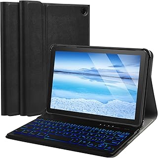 キーボード付きケース Amazon Fire HD 8 & 8 Plus(2024年発売)用、取り外し可能な充電式バックライトキーボードケース、Type-Cケーブル付き、HD 8 14th用 (ブラック)