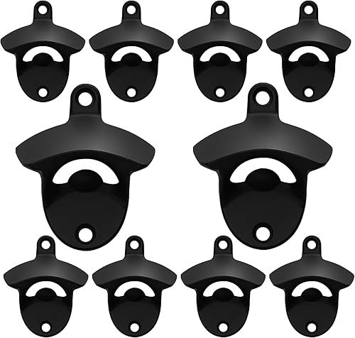 Miniatura 11 de Abrebotellas montado en la pared, bronce antiguo, abridor de tapa de cerveza montable, acero inoxidable (paquete de 1) Bronce antiguo,Negro -,Cobre