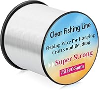 Acejoz Strong Clear Fishing Line 0.8mm Invisible Nylon Wire - Heavy Duty 70lb Monofilament for Hanging Balloons Crafts Decor (656ft)