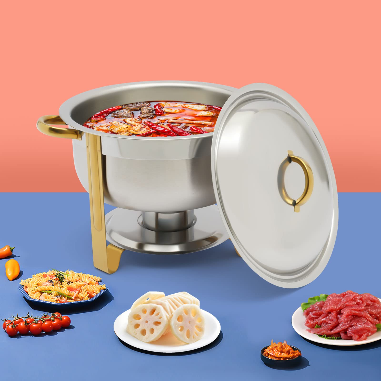 Contenitore Termico Rotondo Per Buffet - Scaldavivande In Acciaio Inox Per Matrimoni E Eventi