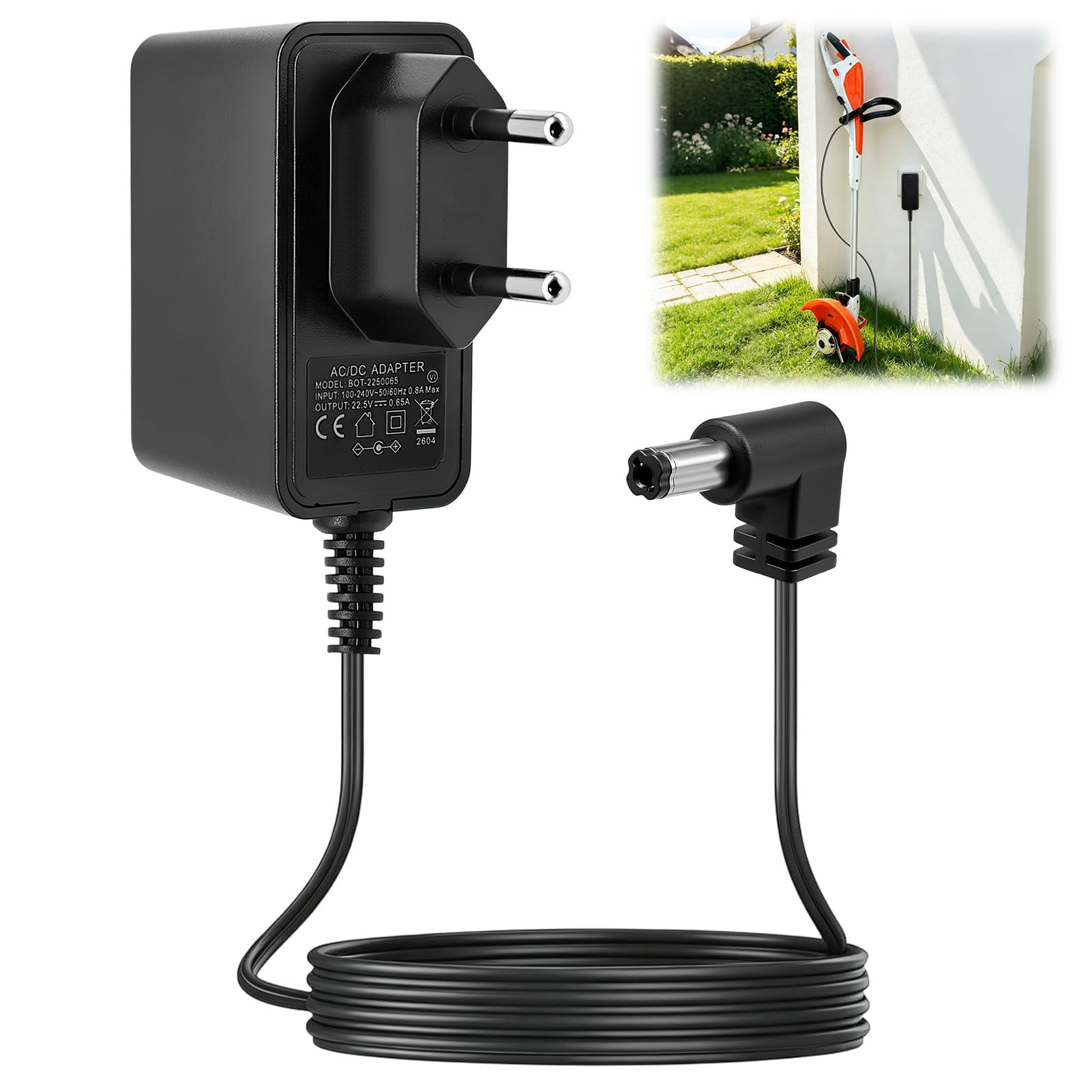 Cavo di ricarica compatibile con Stihl FSA 45, HSA 45, BGA 45, funzionamento a batteria, tagliasiepi