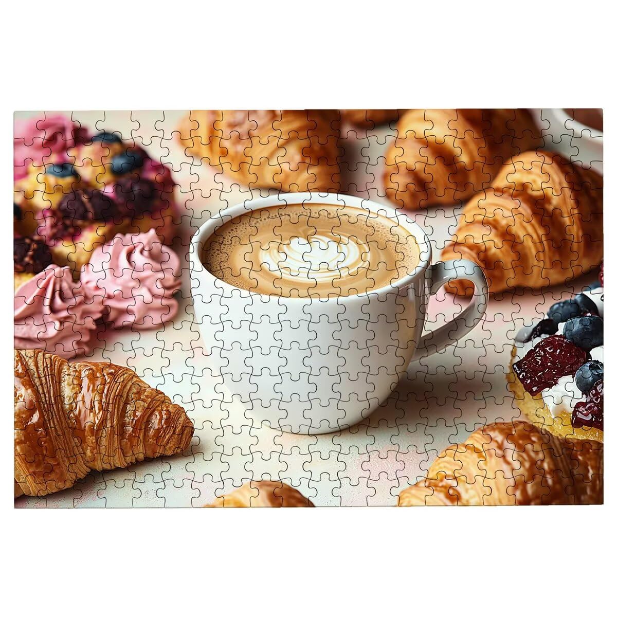 Puzzle 5000 sztuk dla dorosłych kawa, puzzle chleb, puzzle 5000 sztuk dla dorosłych, drewniane puzzle z pudełkiem na prezent rozmiar 156 x 105 cm, wyzwanie puzzle dla całej rodziny, prezent dla kobiet