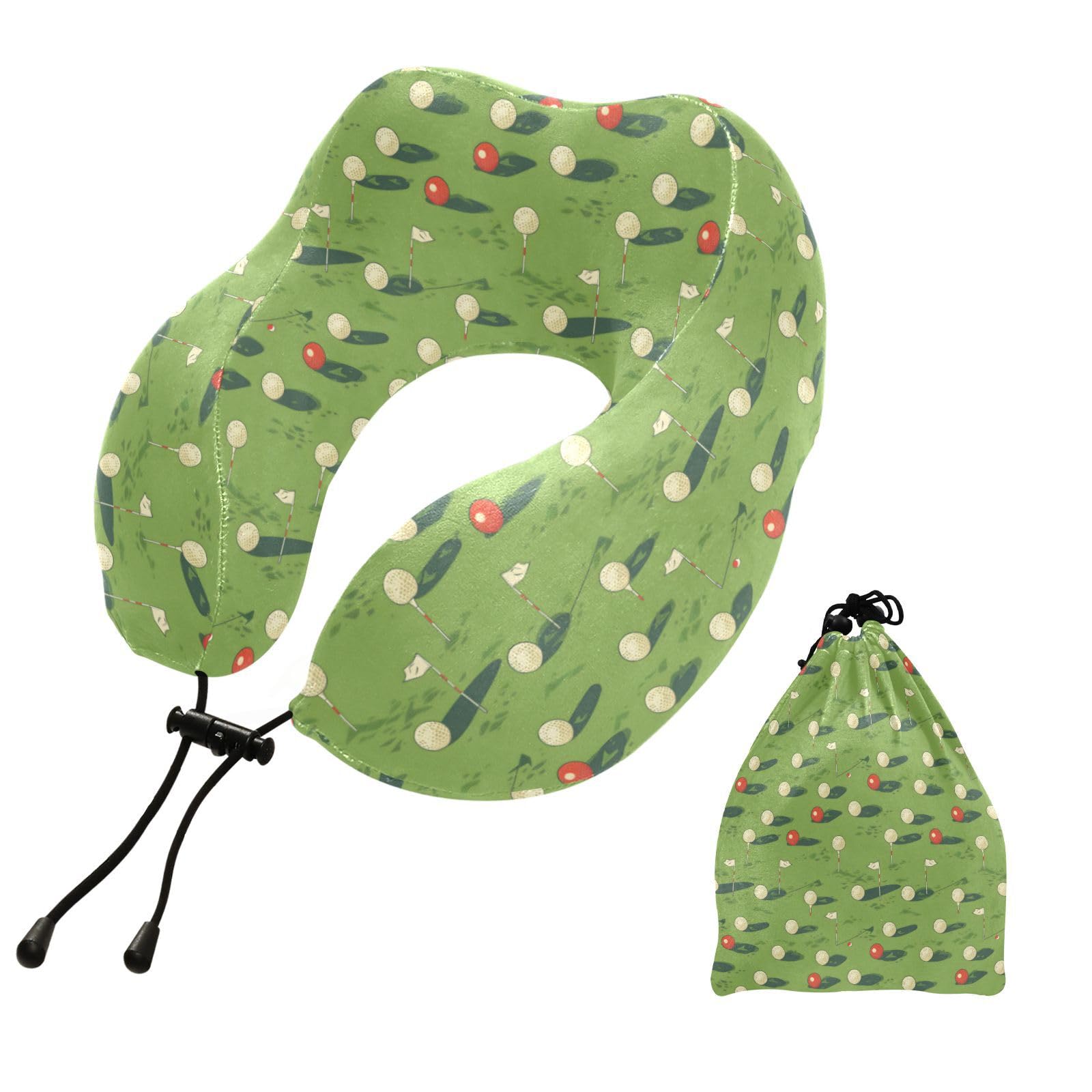 SUABO Travel Neck Pillow, Golf Memory Foam Pillow Neck Pillow for Airplane Car Home Recliner Use