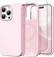 Vista 177 de GONEZ Funda de silicona para iPhone 14 Pro Max, compatible con MagSafe, con protector de pantalla + protector de lente de cámara, silicona líquida a