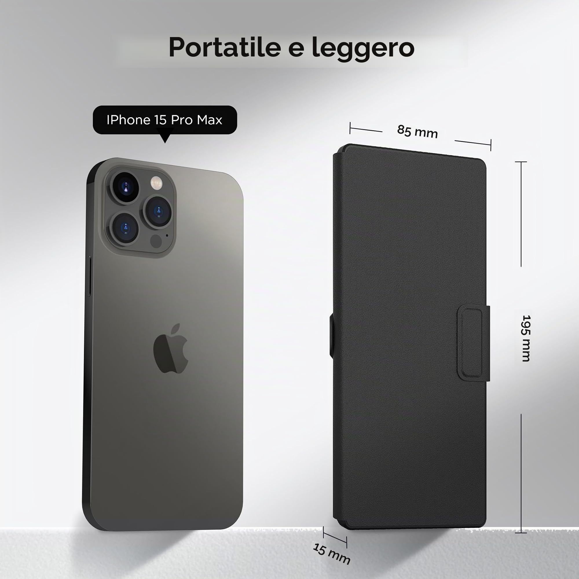 CACOE Tastiera Bluetooth pieghevole, mini per cellulare, ultra sottile, portatile, a doppio canale, con supporto smartphone