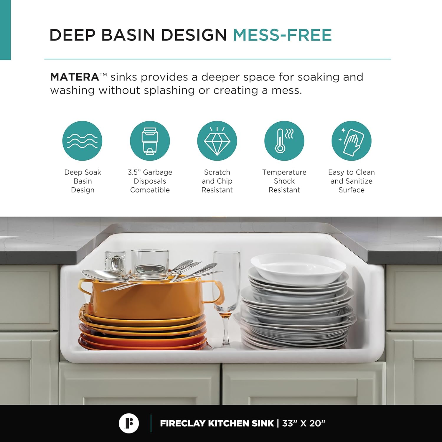 Single Bowl Kitchen Sink - 33 Inch Fireclay Deep Curved Apron Front Kitchen Sink - Premium White Kitchen Sink for Home, Farmhouse (Grid & Strainer Included)