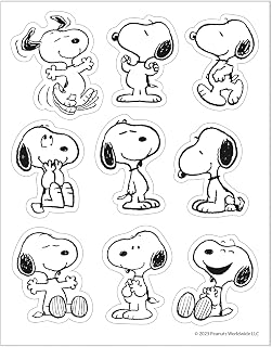Eureka Peanuts Snoopy Extra Large Stickers for Kids and Teachers, Multicolor, 36 Pieces