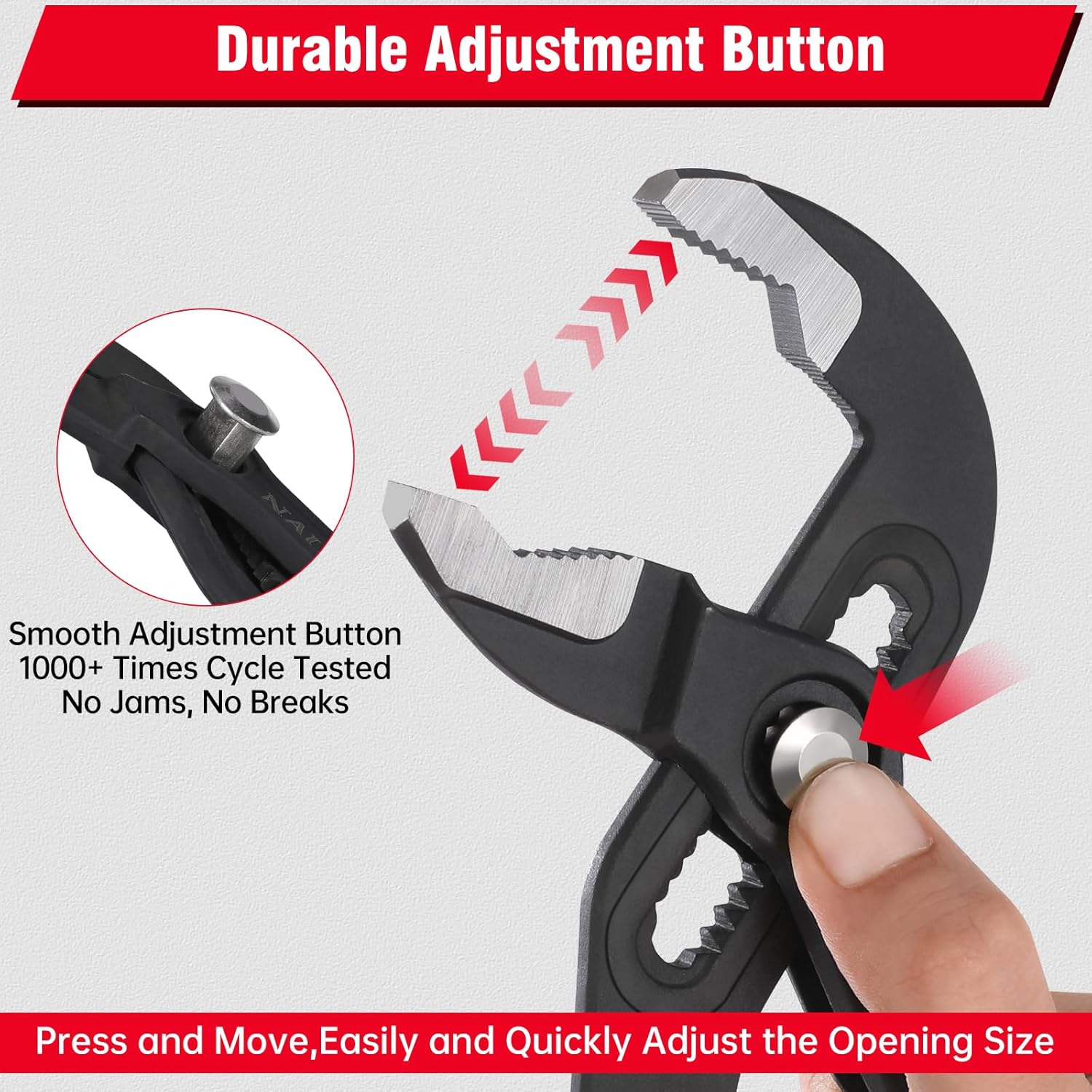 NAUKII 10インチ グルーブジョイントプライヤー 高品質 ホーム修理用ウォーターポンププライヤー 快適なグリップ舌と溝のプライ