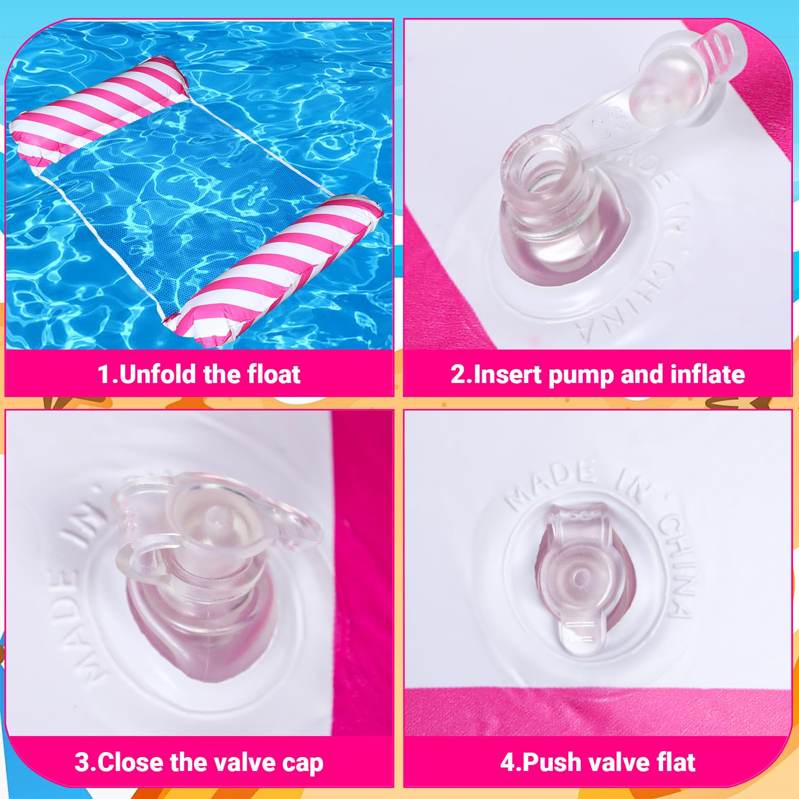 Amaca ad acqua – Sedia da nuoto – Amaca ad acqua con rete – Materasso ad aria 3 in 1 – Tappetino da nuoto con pompa galleggiante – Divertente accessorio per piscina per mare, spiaggia, lago
