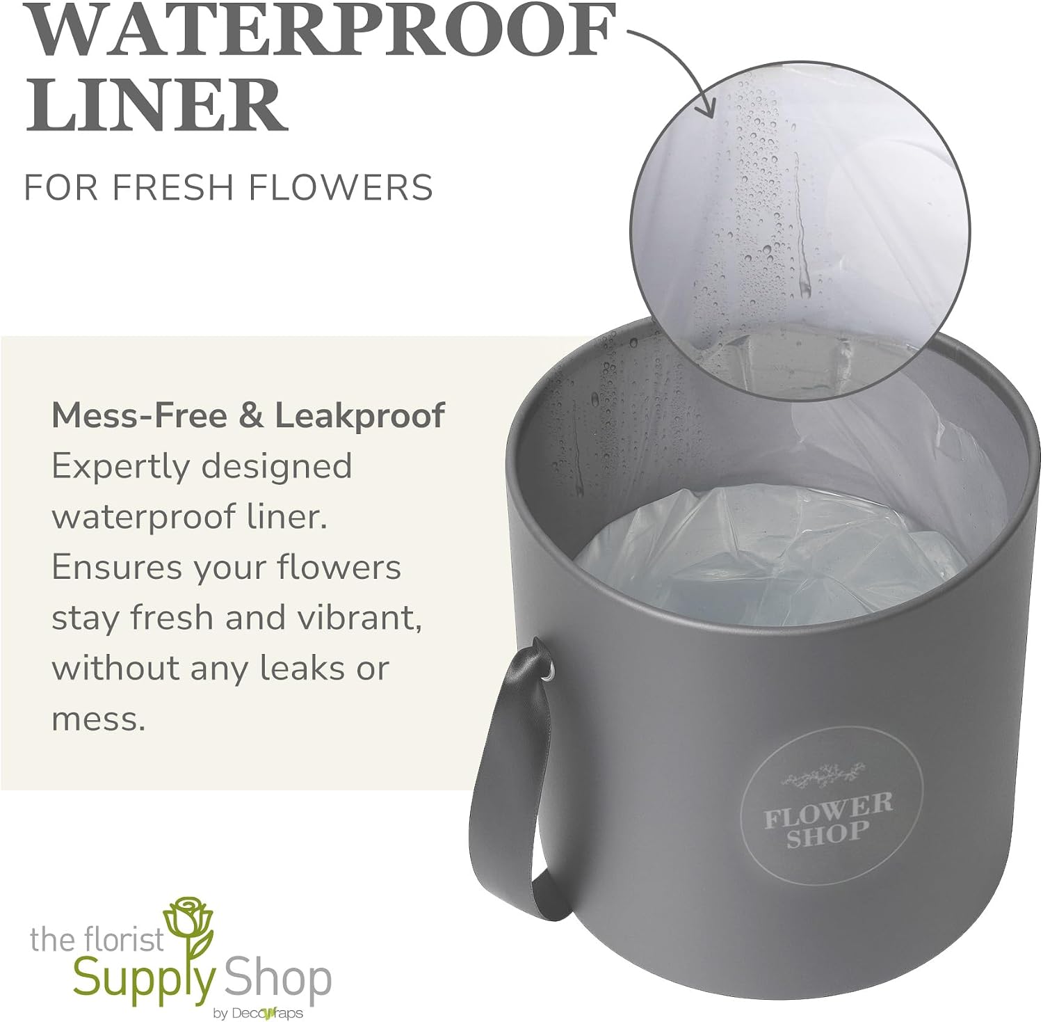 4 Flower Bouquet Hat Boxes | 2 Per Size Round Floral Arrangement Vase | Satin Ribbon Handle & Waterproof Liner | Gift Box for Flowers with Lids | Grey image 4
