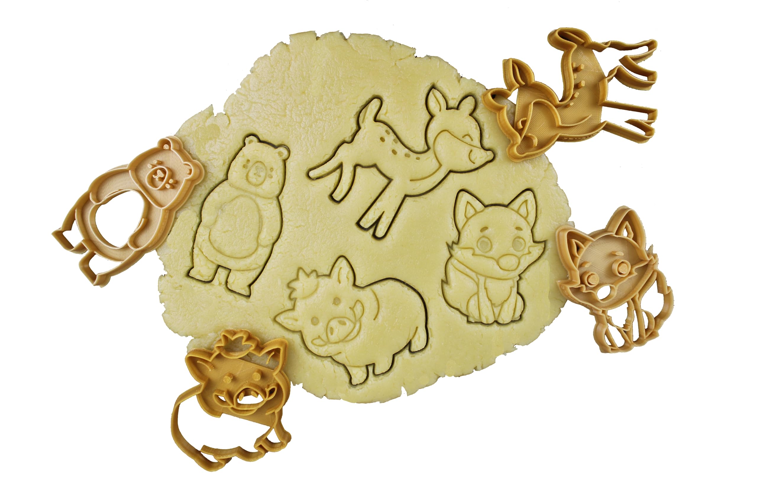 Stampino Per Biscotti A Tema Animali Della Foresta - Cinghiale, Orso, Volpe - Stampo 3D In Plastica Biodegradabile, Fai Da Te